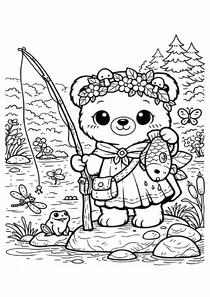 Лісове ведмежа на риболовлі