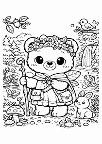 Лісове ведмежа збирає гриби