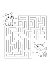 Котик лапає рибку