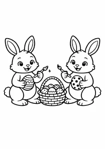 Кролики розмальовують писанки