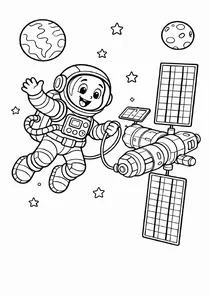 Космічна станція і астронавт